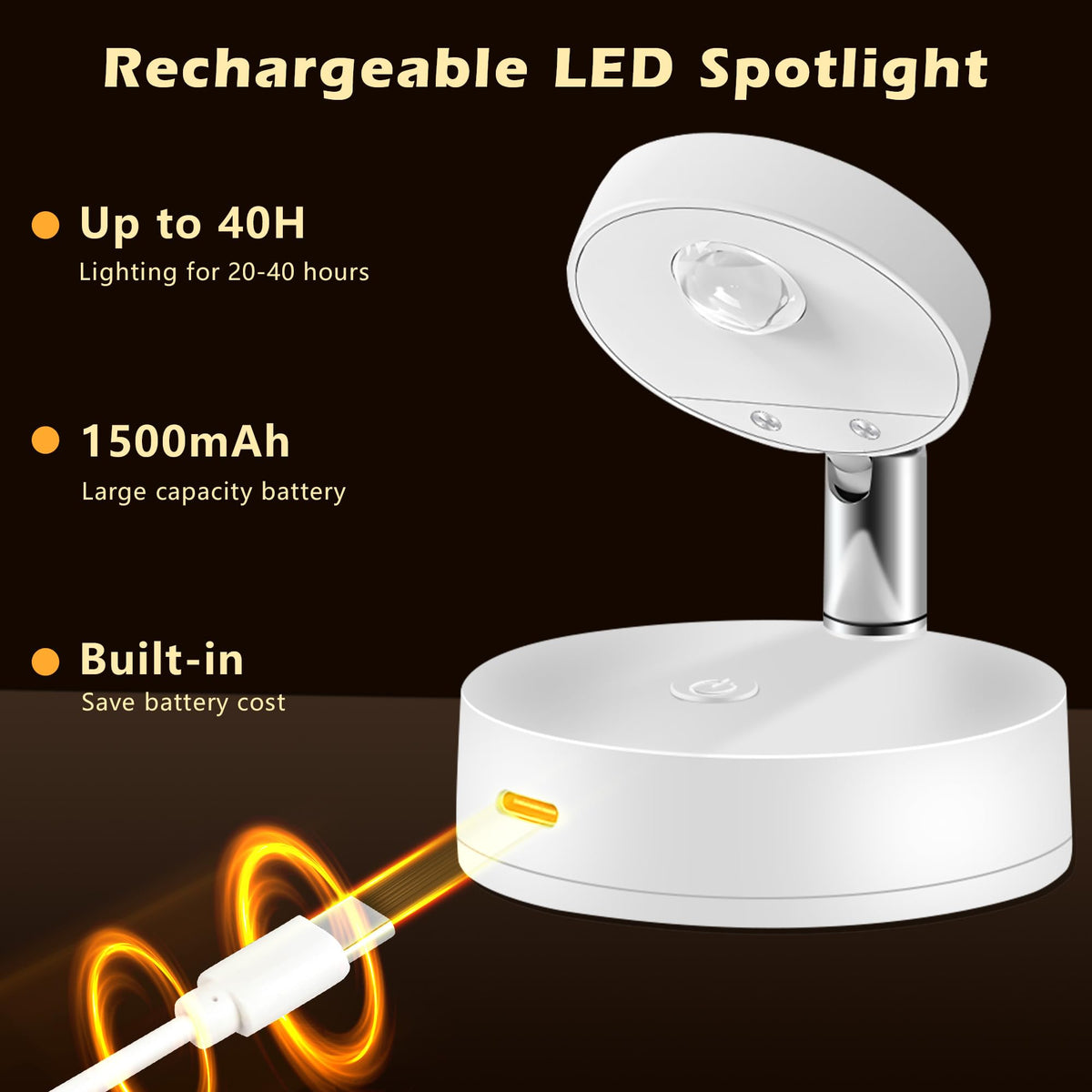 Guankai USB-C charging cable included for convenient recharging.