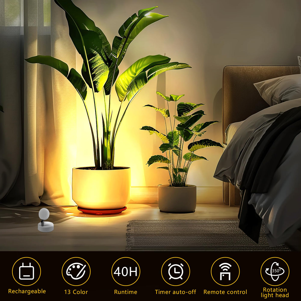 Guankai wireless RGB spotlight with remote for vibrant artwork lighting.