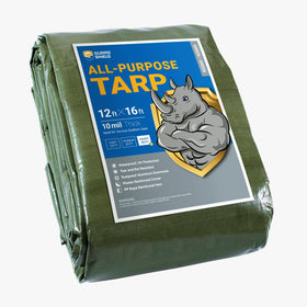 Guard Shield heavy duty tarp 12x16 green cover ideal for weatherproof outdoor use.