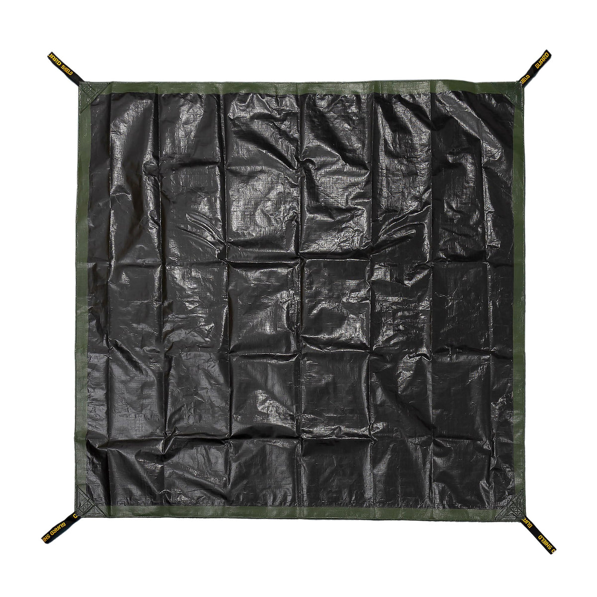 GUARD SHIELD heavy-duty waterproof tarp protects work area during cleanup.