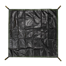 GUARD SHIELD heavy-duty waterproof tarp protects work area during cleanup.