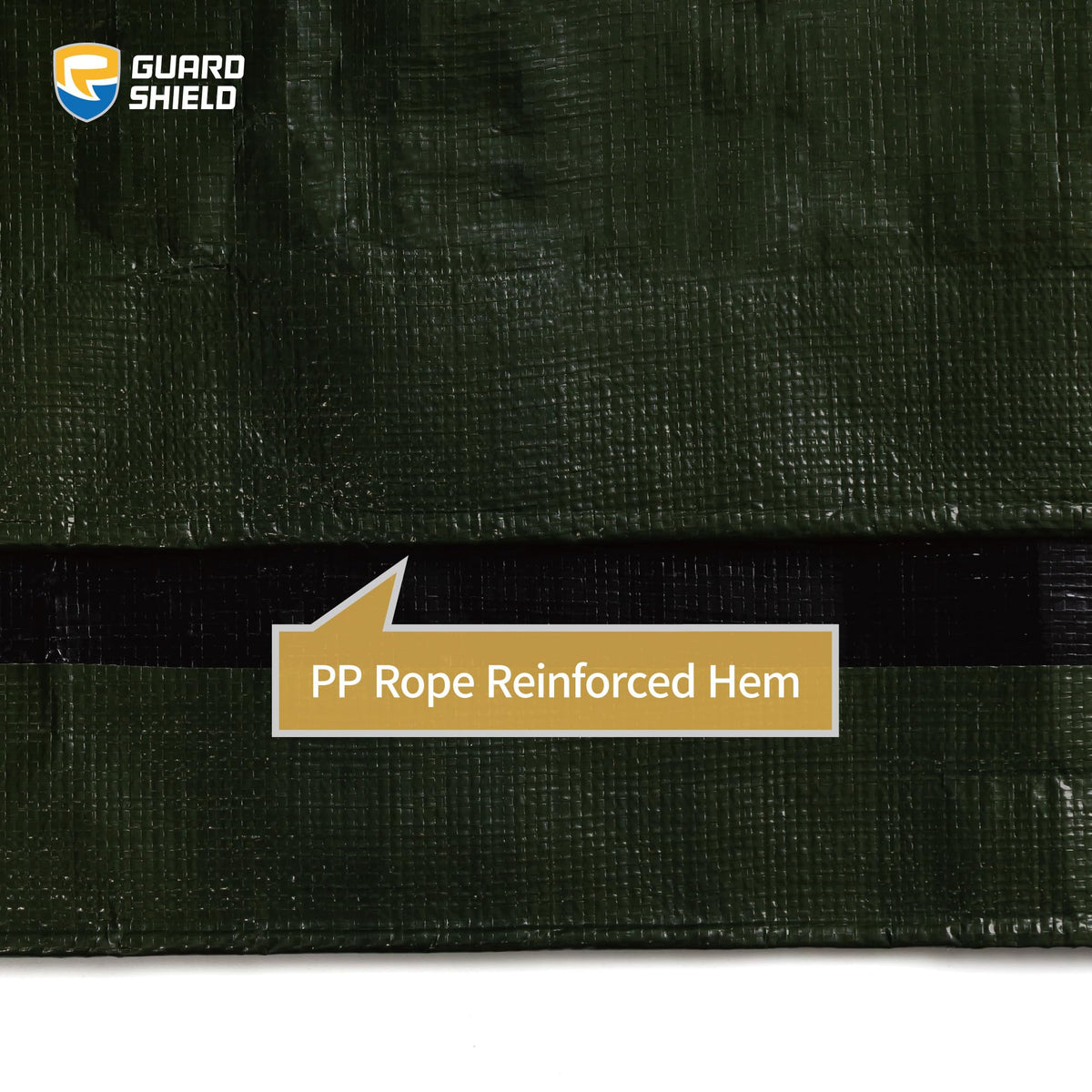 GUARD SHIELD rugged outdoors tarp resists wet conditions during cleanup.