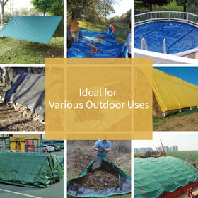Guard Shield green tarp serves as quick shelter or emergency roof patch material.