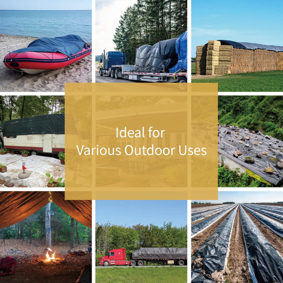 GUARD SHIELD UV-resistant tarp protecting items in the sun