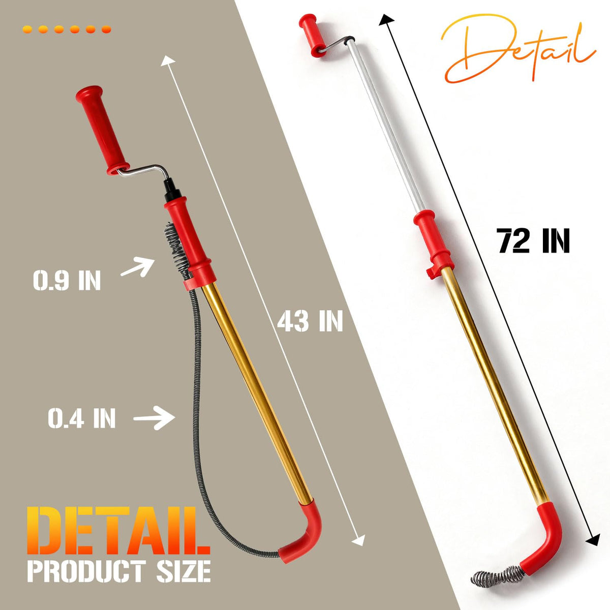GuardFlow dual bulb head improves visibility while locating clogs.