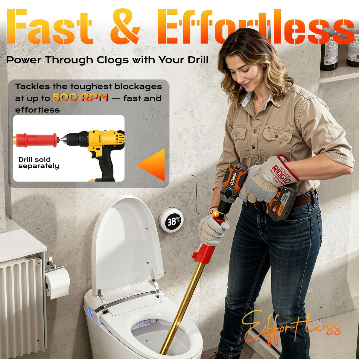 GuardFlow 56658 K-6P quick-lock cable for full six-foot reach.