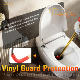 GuardFlow vinyl guard protects porcelain while guiding the cable.