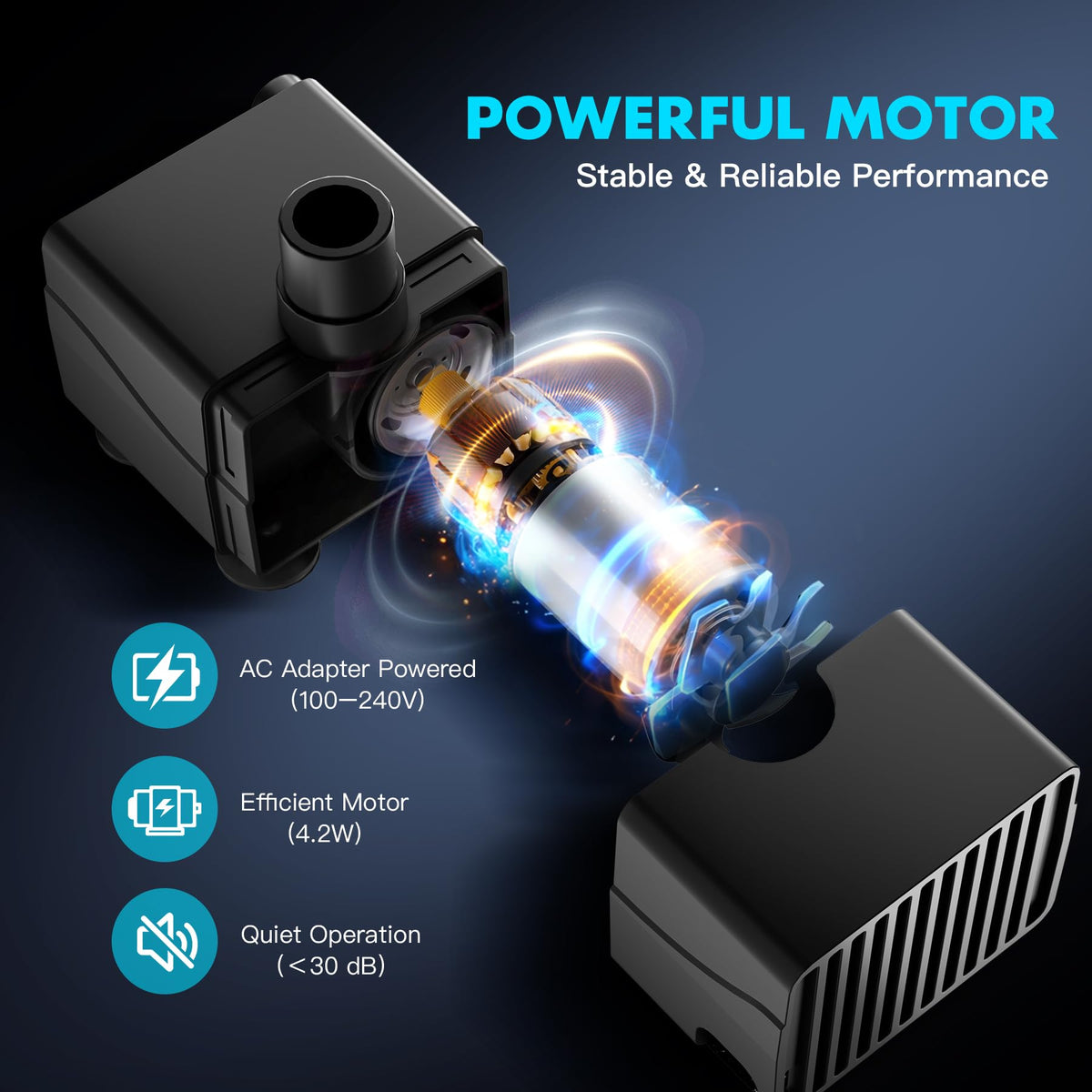 GuardFlow IP68-rated sump pump for continuous use in fresh water.