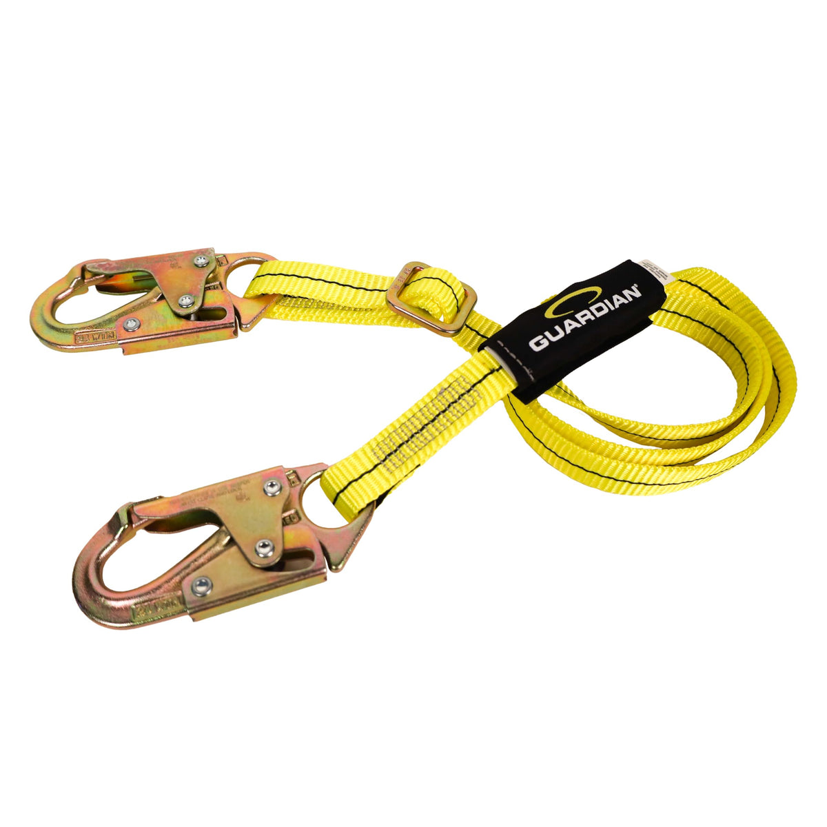 Label cover on Guardian 01280 lanyard protects labels in tough jobsite conditions