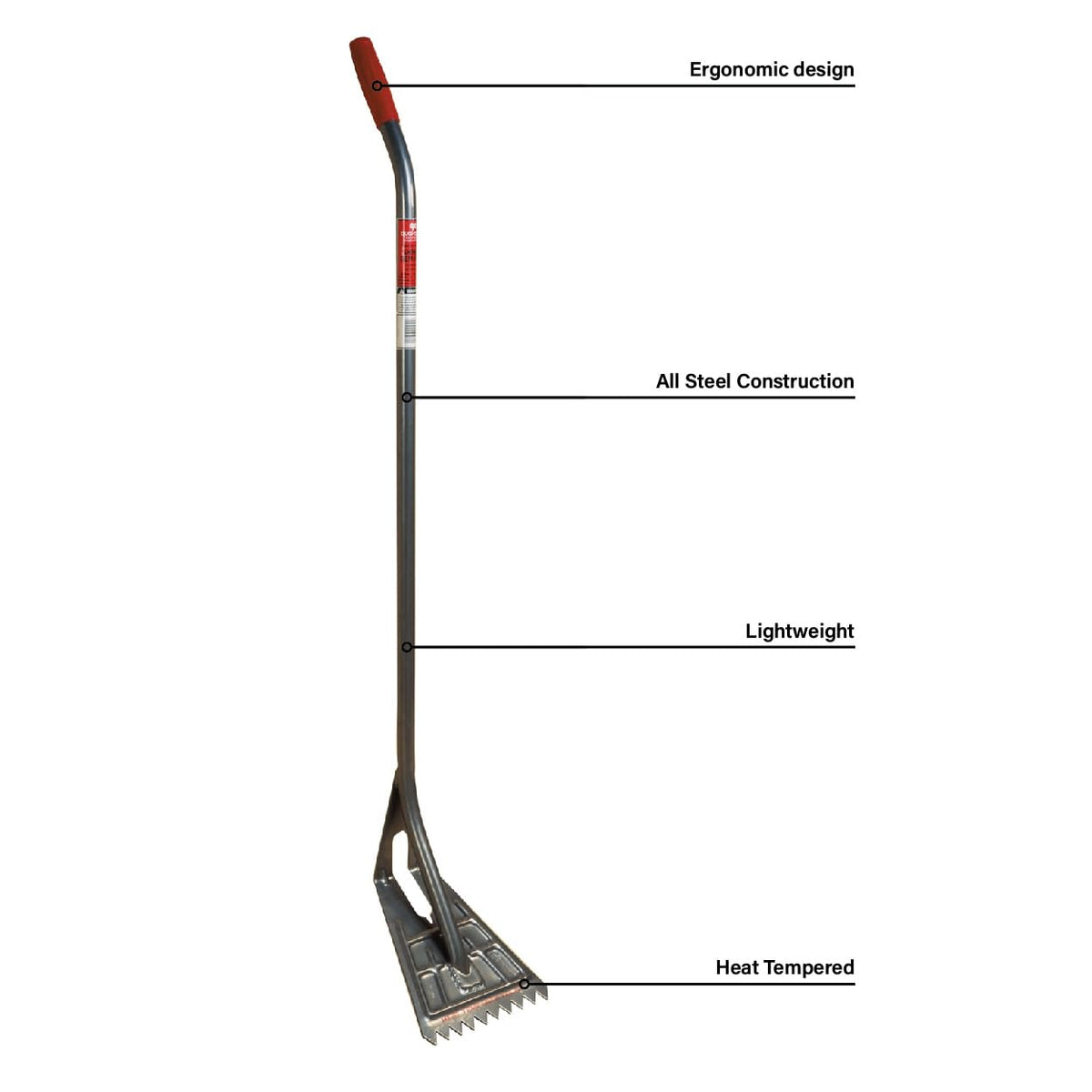 Guardian Fall Protection 54-Inch Shingle Removal Shovel, ergonomic vinyl grip aids comfortable use on roofs.