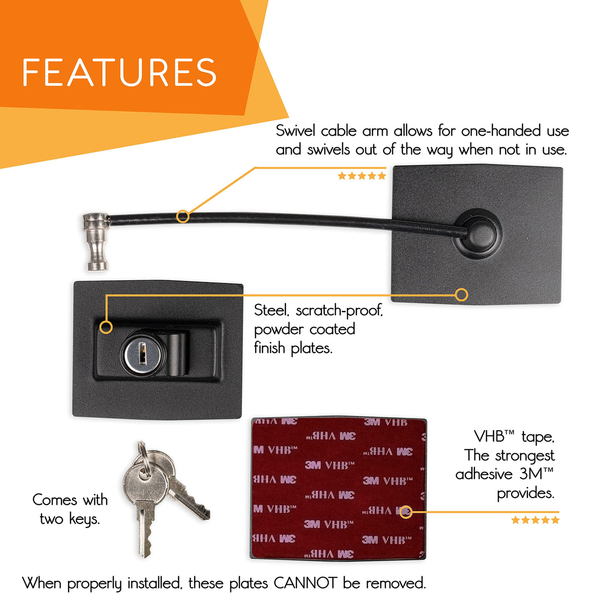 Guardianite black lock enables one-handed operation for quick access