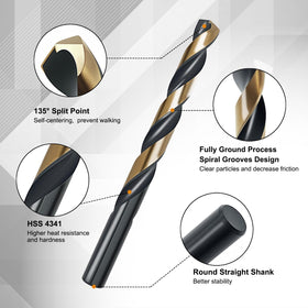 GuardPro 135-degree split point close-up reduces wandering for precise holes.
