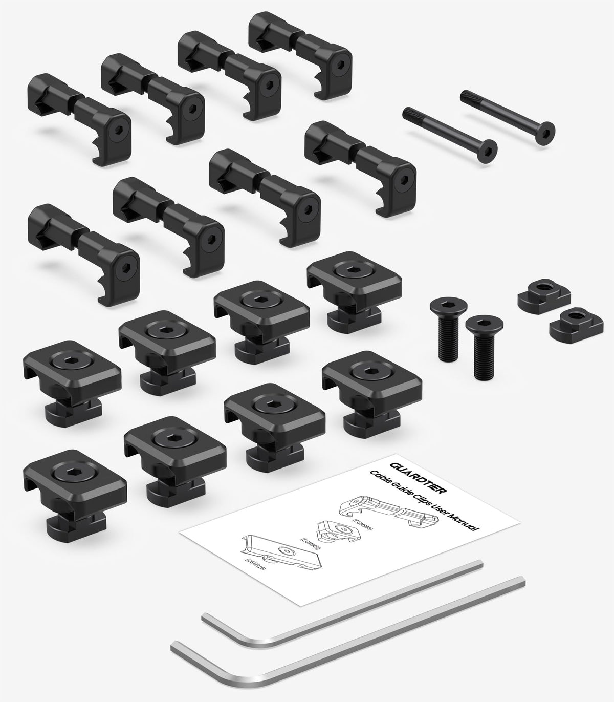 Guardtier eight-pack cable guides enable reliable m-lok and picatinny wire management.