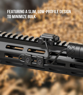 Guardtier low-profile cable guides prevent tangling without bulk during rapid weapon handling.