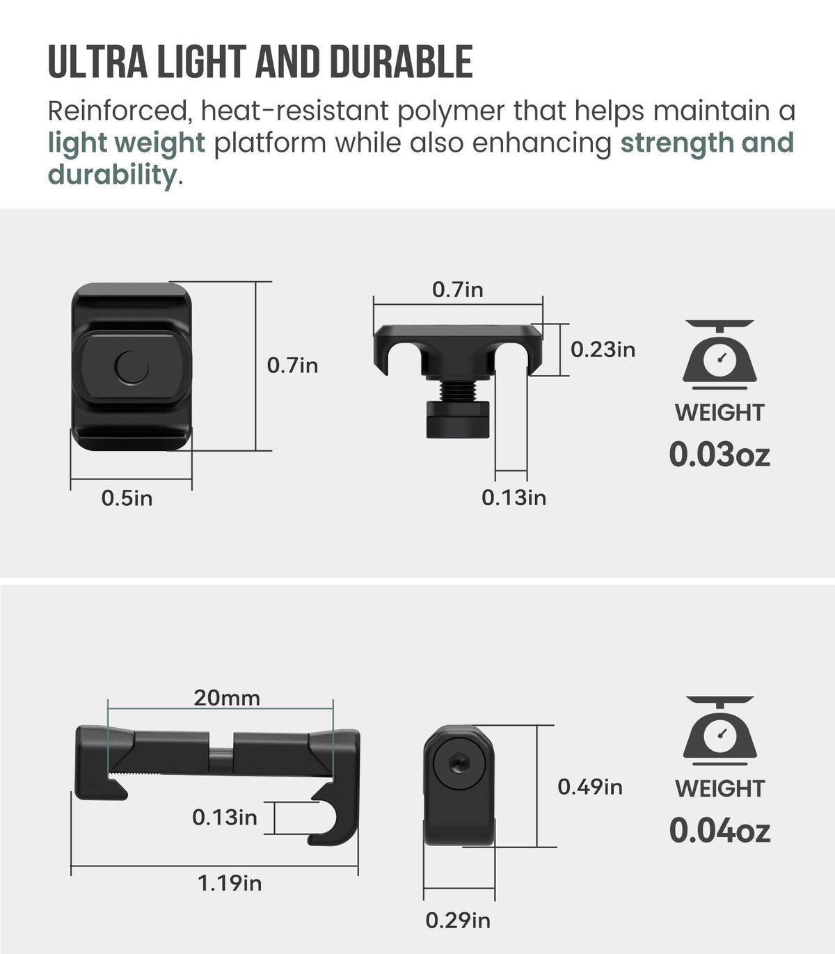 Guardtier Picatinny cable management clip preserves smooth rail surface and reduces snag risk.