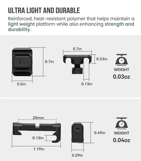 Guardtier Picatinny cable management clip preserves smooth rail surface and reduces snag risk.