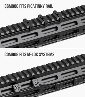 Guardtier pressure switch guide on Picatinny rail maintains clean layout for quick access.