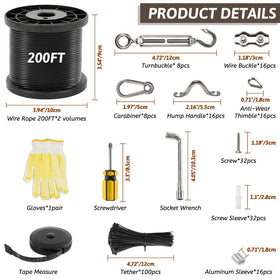 GUATTINE nylon-coated stainless steel wire rope 304 for weather-resistant use