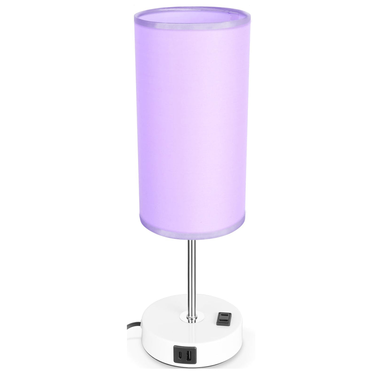 Gugsey bedside lamp with purple shade for soft bedroom lighting
