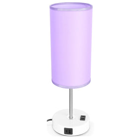 Gugsey bedside lamp with purple shade for soft bedroom lighting