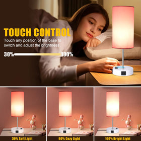 Gugsey lamp includes USB-C and USB-A ports for charging devices.