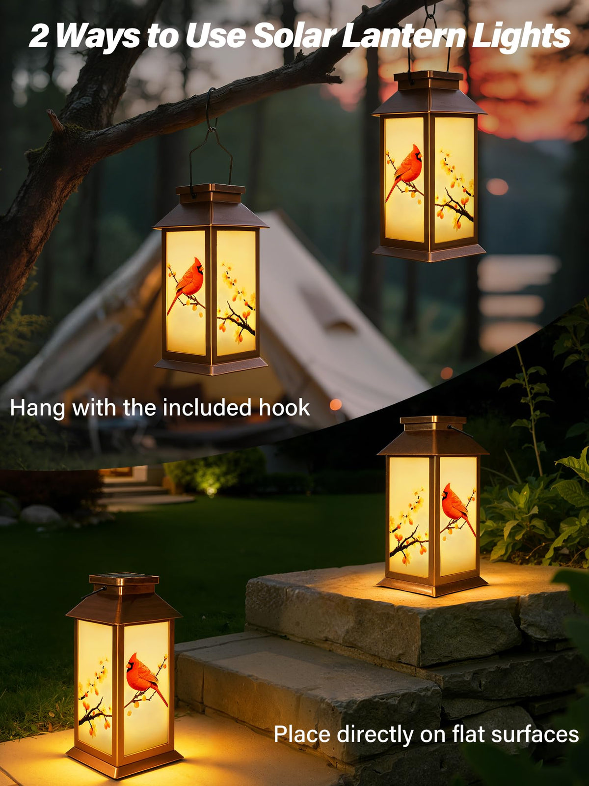 Guhope cardinal lantern waterproof IP44 design withstands weather