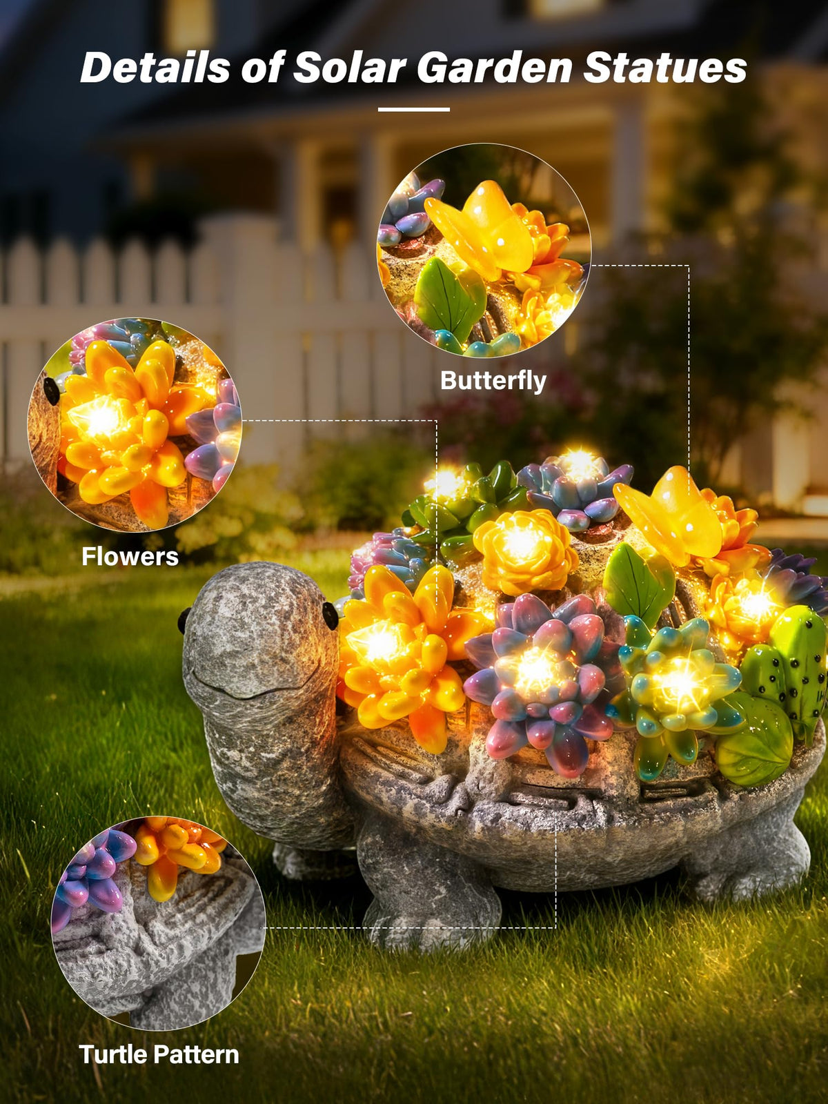 Guhope IP65 waterproof garden statue designed to withstand rain and snow.