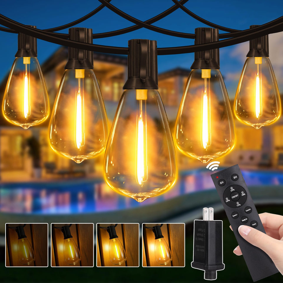 Guhope outdoor light remote dimmable enables customizable brightness for patios.