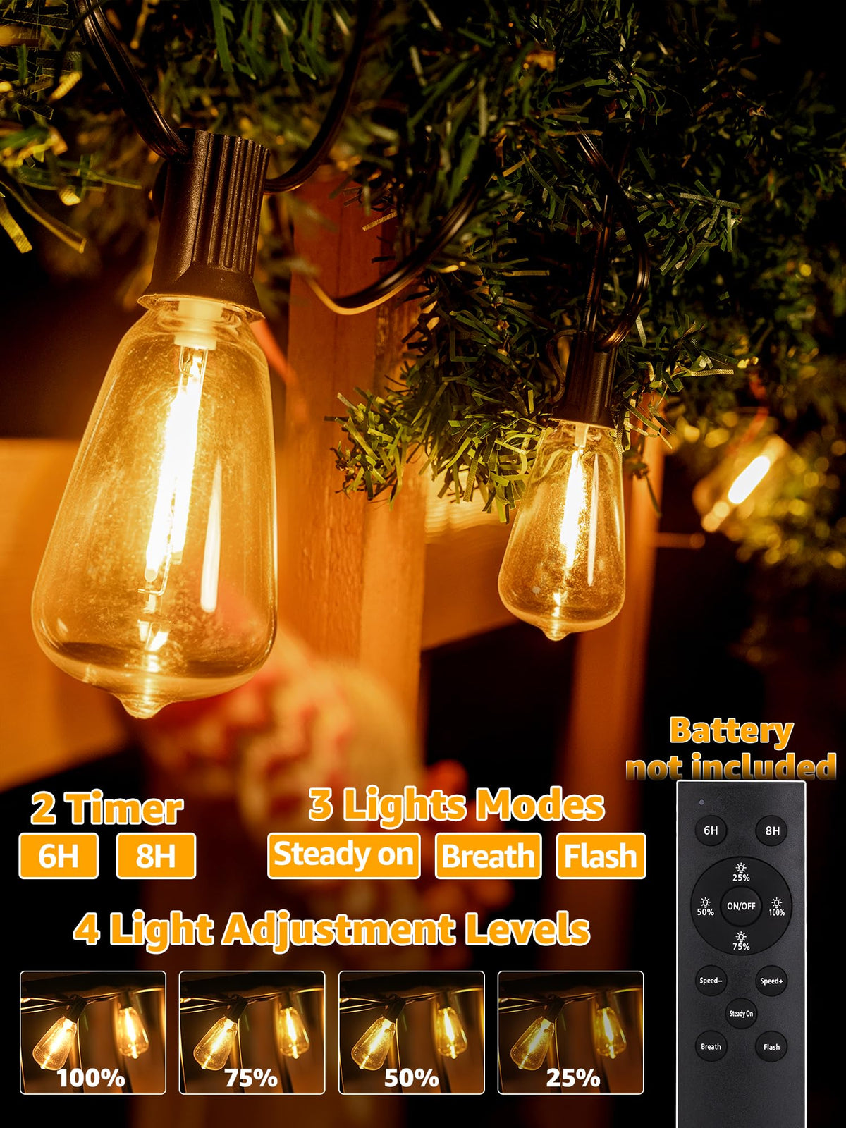 Guhope lights offer timers to automate lighting from evening to night.
