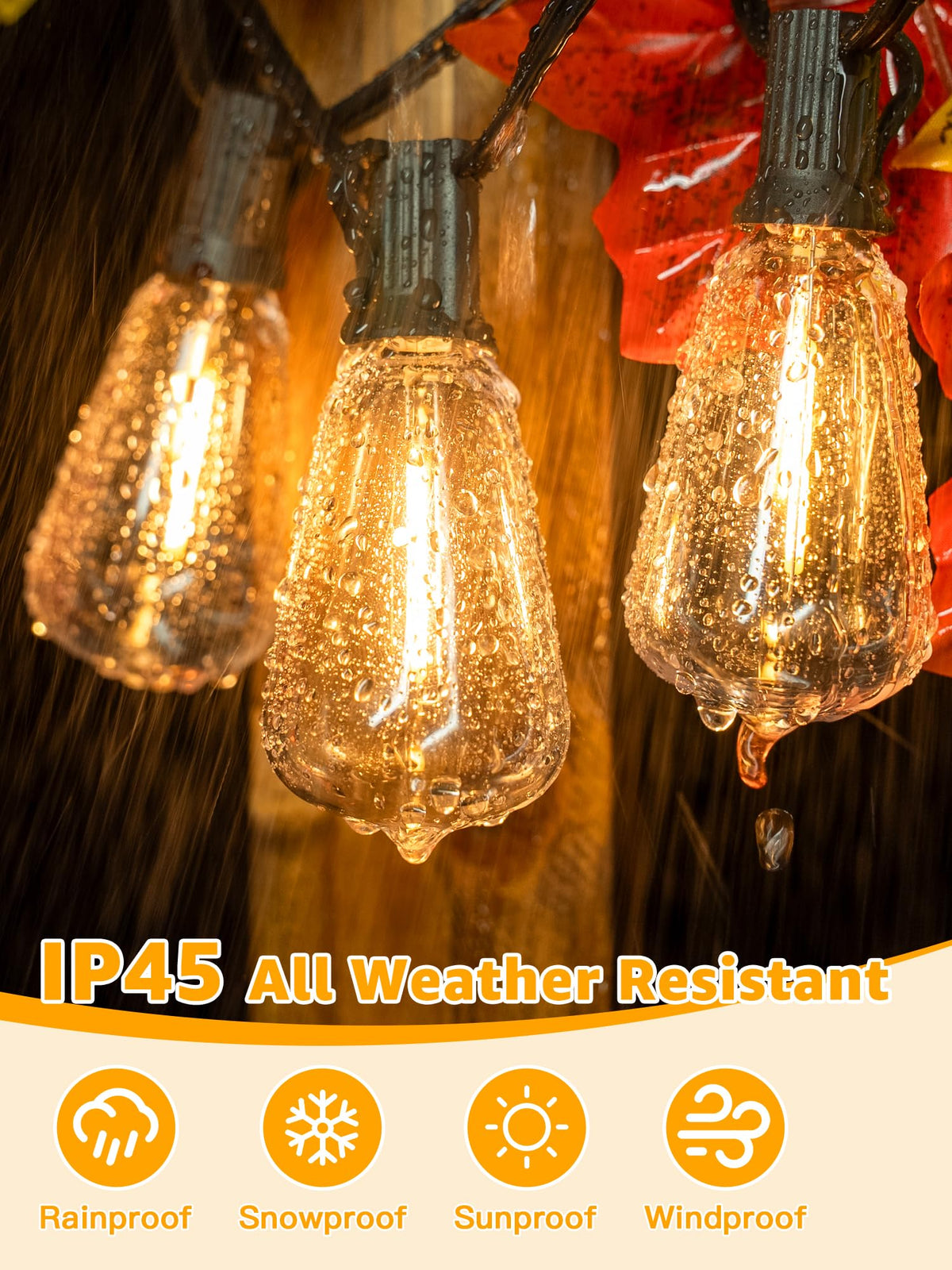 Guhope outdoor lights are waterproof and shatterproof for weather resilience.