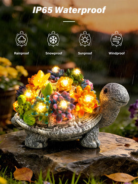 Guhope outdoor turtle statue made of weatherproof resin for year-round outdoor use.
