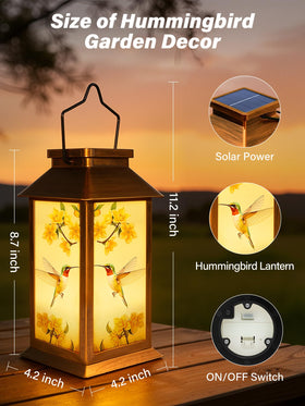 Guhope hummingbird lantern on fence creating garden ambiance