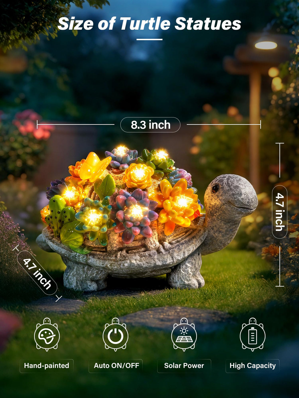 Guhope yard decor turtle in sunset glow enhances outdoor spaces.