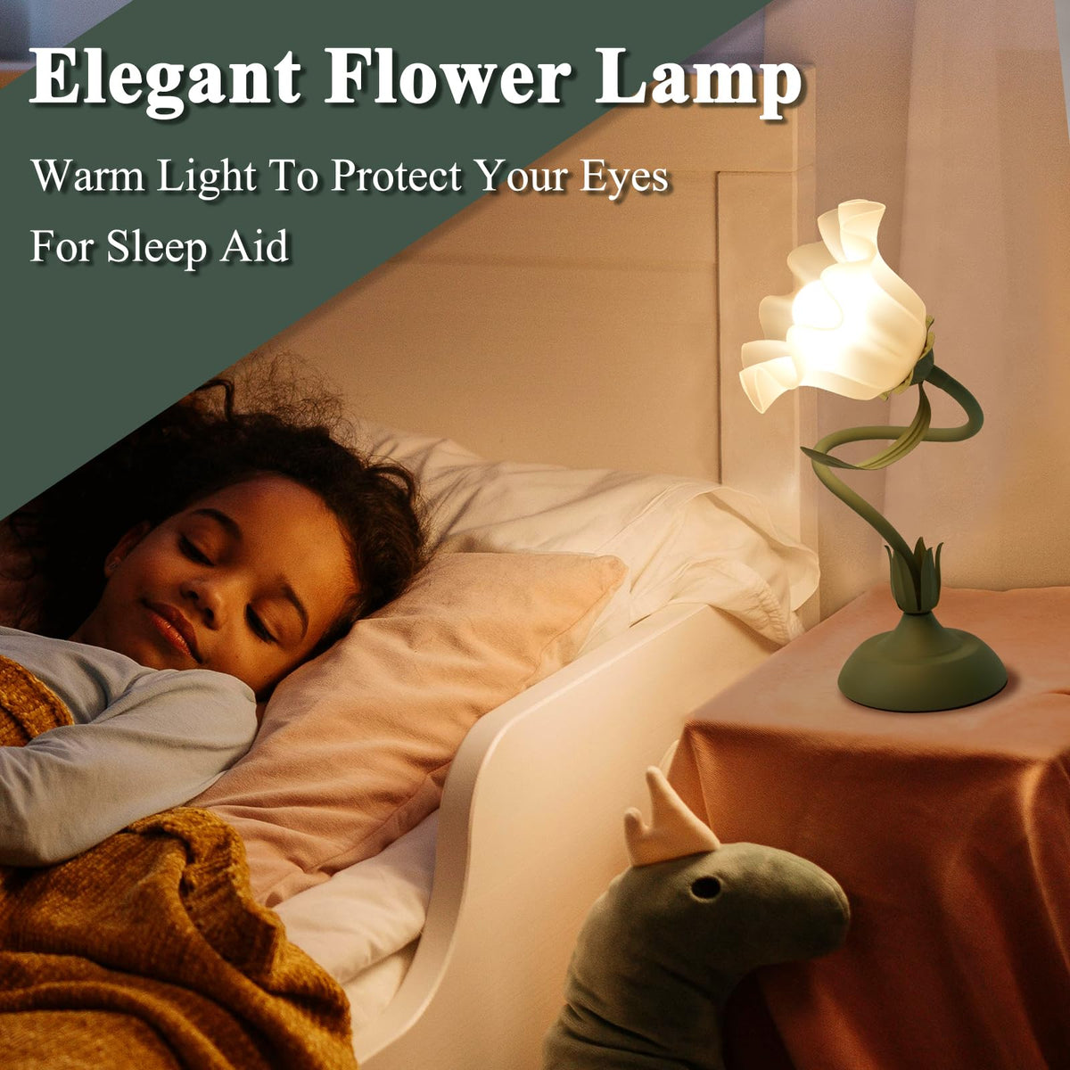 Guiguzhj Flower Table Lamp color temperature control offers white, natural, and warm tones.