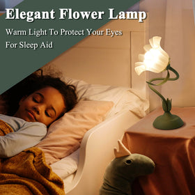 Guiguzhj Flower Table Lamp color temperature control offers white, natural, and warm tones.
