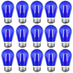 GUILEDUO S14 blue bulbs, outdoor-friendly 15-pack, energy-saving LED replacement