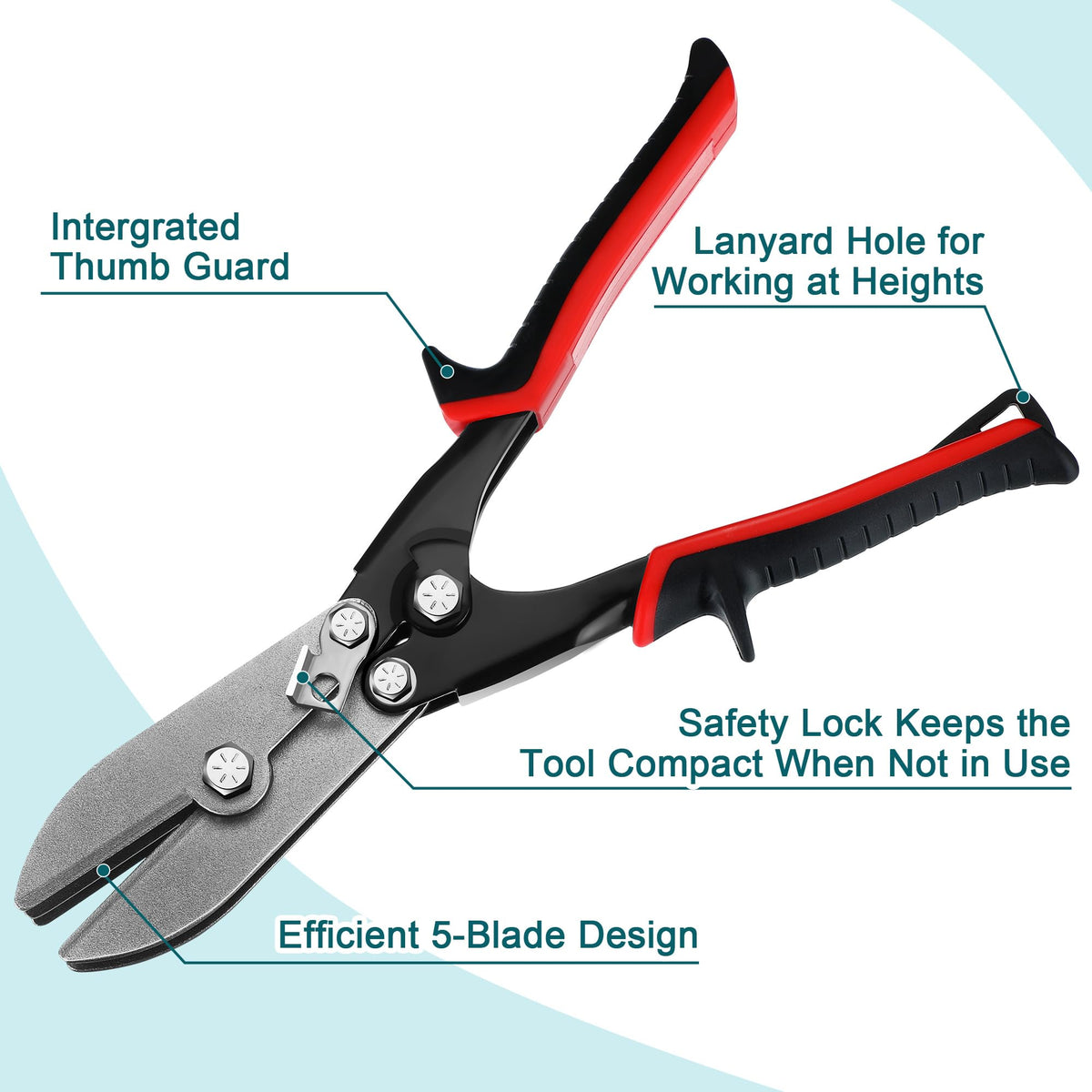 Gulfmew duct-crimping-tool head close-up highlighting hard-wearing A3 steel.