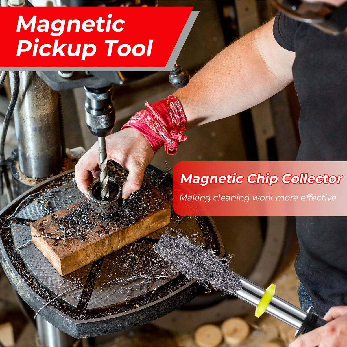 Gulfmew magnetic wand assists cleanup at construction sites.