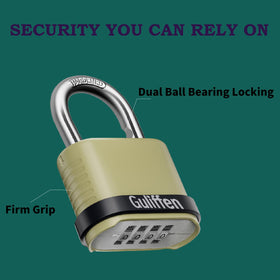 Guliffen hardened steel shackle provides anti-pry security in outdoor use