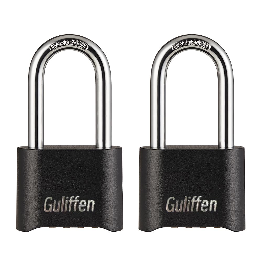 Guliffen heavy-duty weatherproof padlock front view shows rugged zinc body for outdoor security