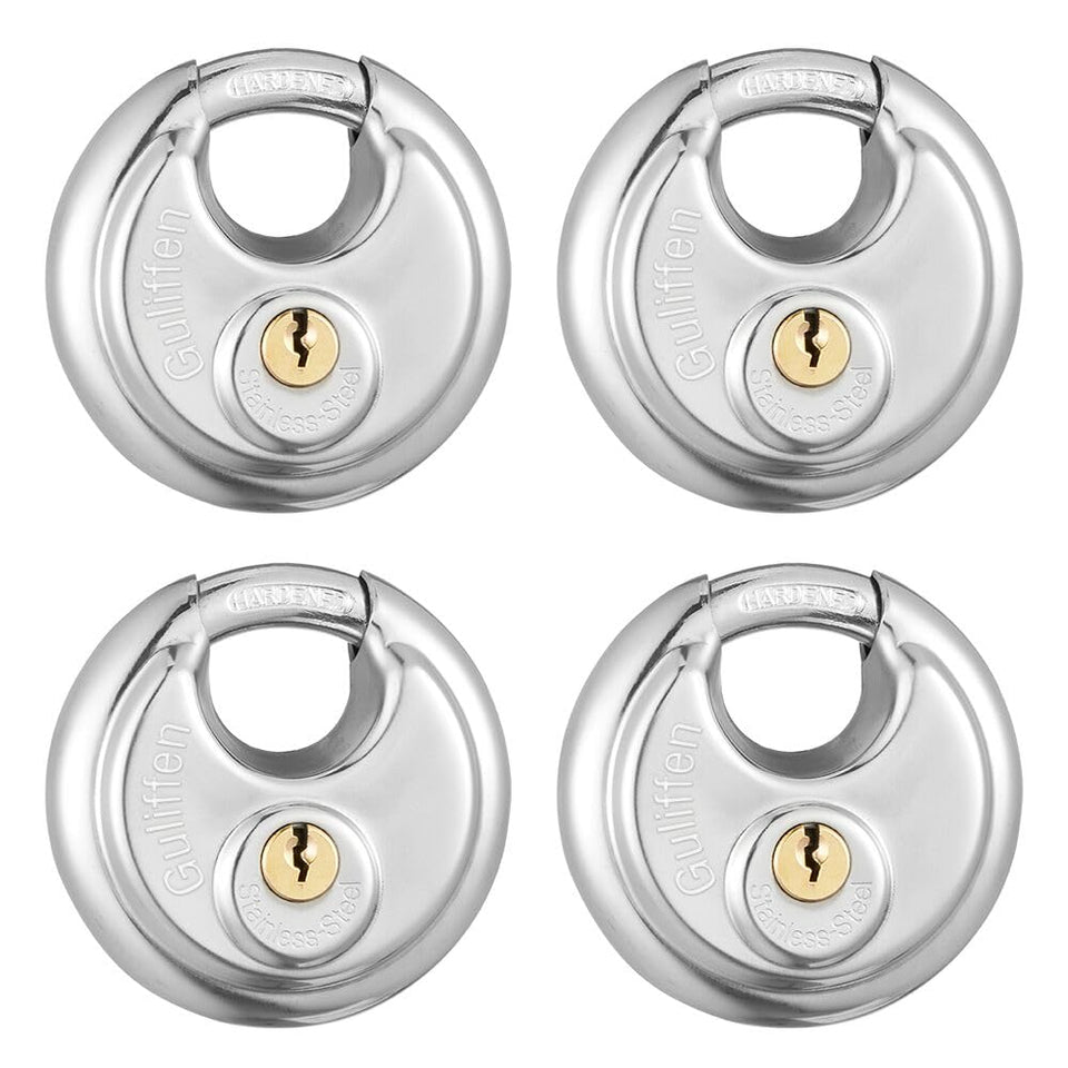 Guliffen keyed-alike storage lock front view; weatherproof security for outdoor sheds.