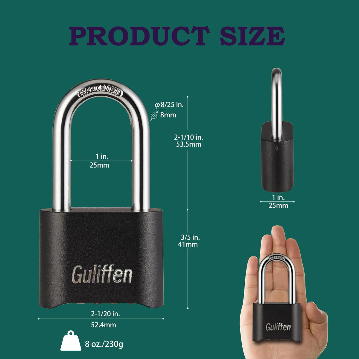Guliffen long shackle padlock on a fence gate for versatile outdoor use