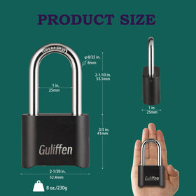 Guliffen long shackle padlock on a fence gate for versatile outdoor use