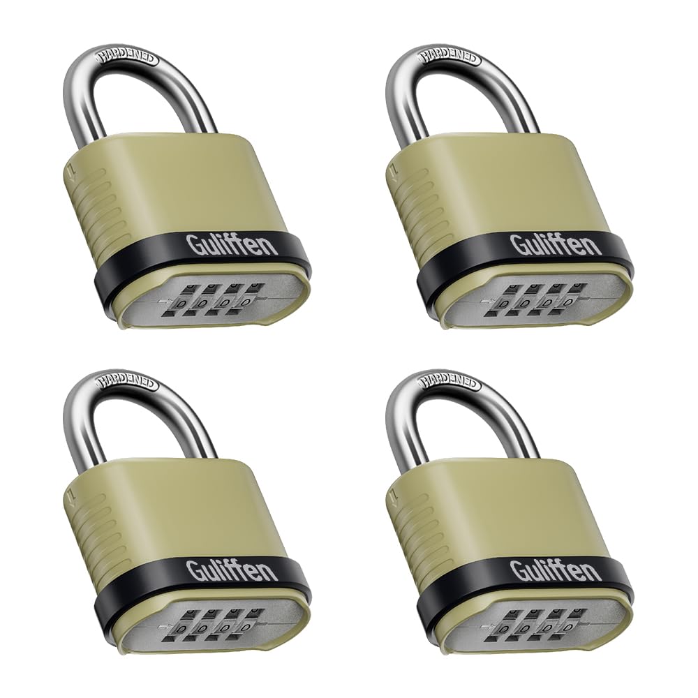 Guliffen outdoor 4-digit padlock with zinc body for secure lockers