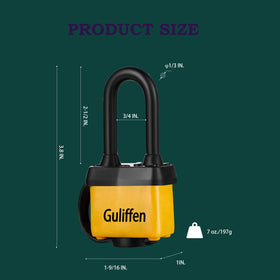 Guliffen padlock featuring a 4-pin tumbler for reliable security.
