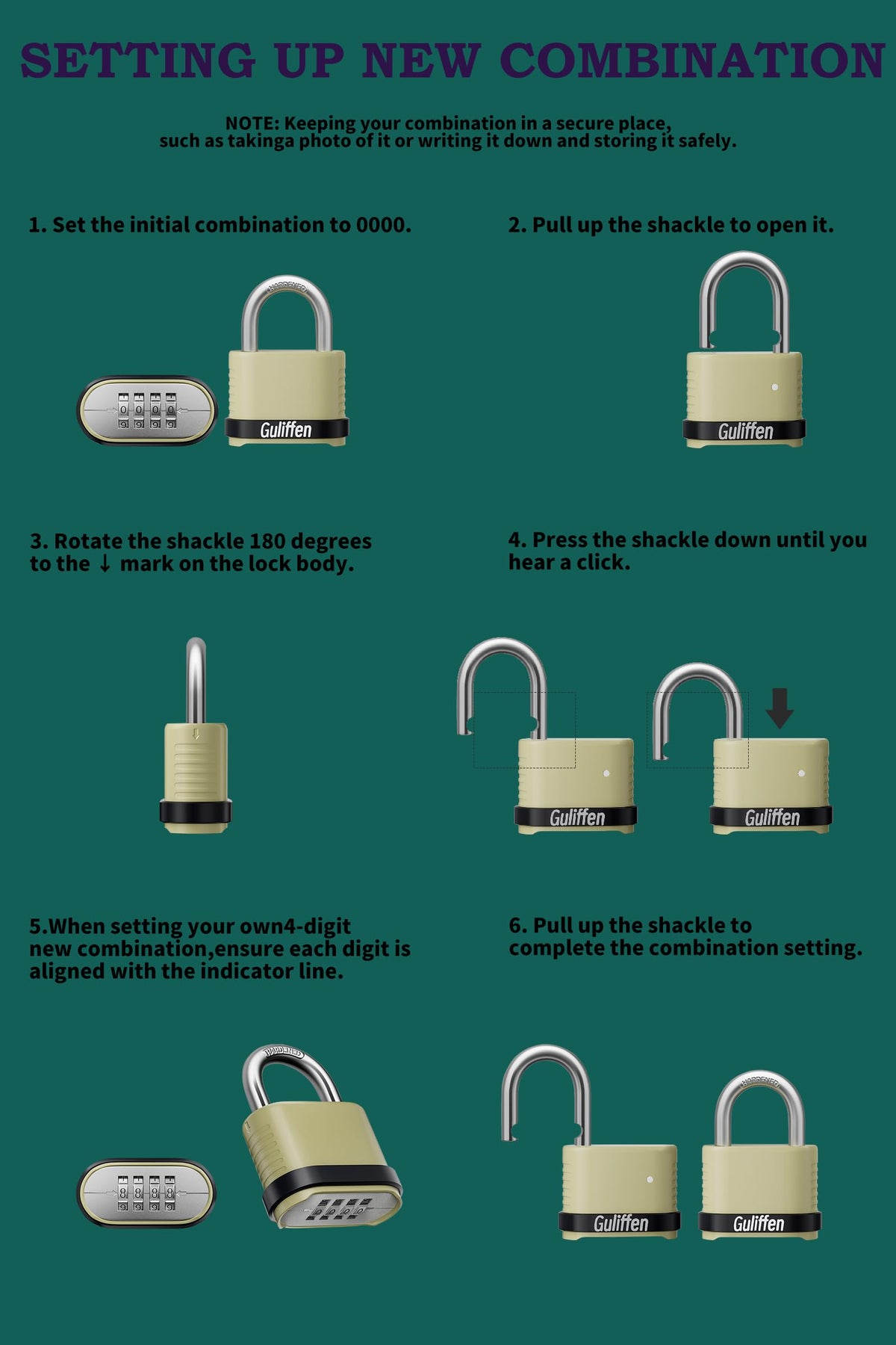 Guliffen six-pack outdoor storage locks for sheds, garages, and tool boxes.