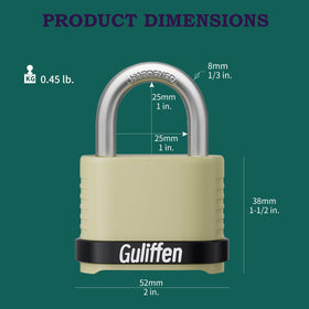Guliffen weatherproof padlock designed for sheds, garages, and outdoor storage