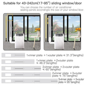 Gulrear six 17-inch slider panels arranged to fit up to 95 inches