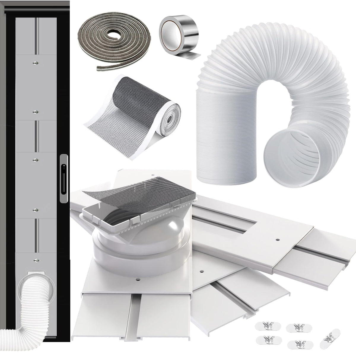 Gulrear 95inch sliding door vent kit setup ready for cooling a large living space