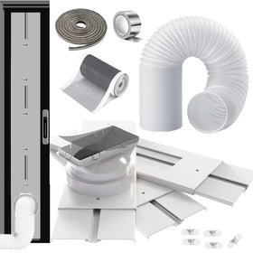 Gulrear 95inch sliding door vent kit setup ready for cooling a large living space